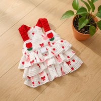 Pet Dress and Cat Dress with Ruffled Tiered Skirt, Thin Strap Dog Skirt, Summer Dog Clothes for Small Dog Outdoor Sun Protection Clothing