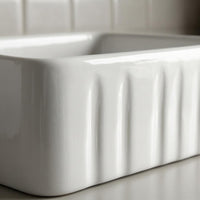 Ceramic Apron Sink Easy to Clean Kitchen Fixture Glossy Finish