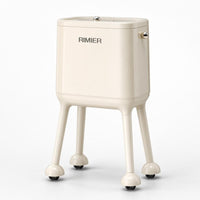 High-Legged Trash Bin with Inner Pail Rectangular Trash Can with Lid Modern Waste Bin with Wheels Sturdy for Kitchen