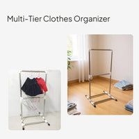 Stainless Steel Multitier Clothes Rack for Indoor Use