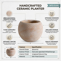Plant Pots for Indoor Plants and Flower Pots for Outdoor Plants, Reddish Brown Cement Pot with Stone Texture, Garden Planter for Home Office