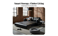 Italian and design Pull-pull-out Storage Bed Space-Saving Sleeper Sofa abrasionwithstandant Changeable Couch Easy Assembly for Pet Owners, Apartment Dwellers, residents, Lounge Area, Home Theater