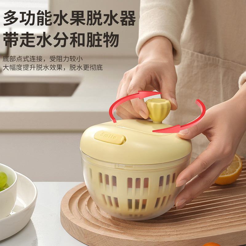 Salad Vegetable Dehydrator, Manual Spin Dryer Basket, Kitchen Tool