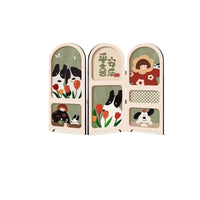 Modern Minimalist Entryway Tabletop Screen Decoration, Cartoon Peace and Joy Living Room TV Cabinet Folding Tabletop Art