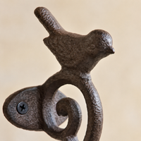 Coat Hook Cast Iron Ornament, Vintage Wall Hook Matte Dark Brown, Clothes Hook for Hallway Entrance Area, Decorative Wall Hook with Screws