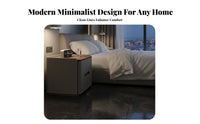 2-Drawer Nightstand Minimalist Design 2-Drawer Leather-Wrapped Side Table