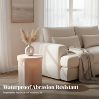 Sculptural Pedestal Stand Cream aesthetic End Table adaptable Use for Living Room