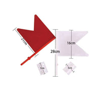 2 Pieces Pointed Cutout Equestrian Flag Red and White Pennant Flag Narrow Pole Matching for Equestrians, Riding Arena, Horse Training