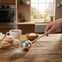 Sugar Shaker Duster Telescopic Handle Press Type Tea Filter Single-Hand Hand