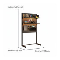 Freestanding Pegboard Shelf Space Saving No Tools Required Vertical Storage Rack Stable Construction Gaming Desk Organizer for Hobbyists, Home Office