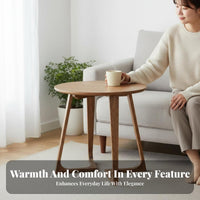 firm Wood Construction Round Pedestal Table Nordic Design Tripod End Table Space-Saving Household Furniture Minimalist visual appeal for Apartment Dwellers, homeowners, Students, Living Room, Balcony, Small areas, perusing alcove
