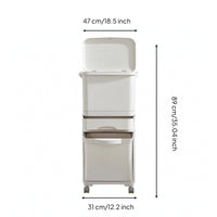 Kitchen Trash Bin with Divider Resin Container Rolling for Home Office