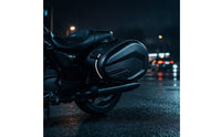 Waterproof Hard Saddle Bags with Mounting Brackets Wear-Resistant Motorcycle Hard Saddle Bags Carbon Fiber Style Motorcycle Bag with Strap Mounting Long-Lasting for Commuters