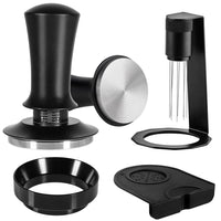 Espresso Tamper with Adjustable Distributor and Dosing Funnel Set