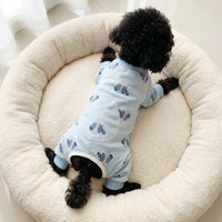Dog Recovery Suit and Cat Recovery Suit, Cartoon Pattern Post-Surgery Dog Clothes with Ribbed Trim, Post-Surgery Cat Clothes Prevents Licking