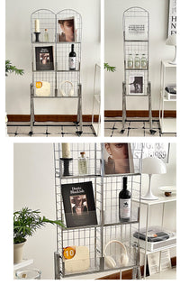 Nordic Style Iron Shelving Unit, DIY Assembly, Electroplated