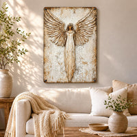 Protective Angel Wall Art Weathered Rustic Protective Angel Sign Ready to Hang
