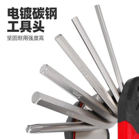 16-in-1 Bicycle Multi-function Folding Repair Tool Set with Screwdriver and Tire Patch Wrench