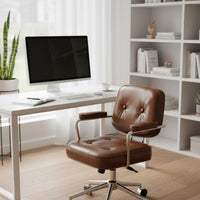 Adjustable Height Ergonomic Office Chair Sturdy Construction Rolling Computer Armchair Pressure Relief Rolling Task Chair with Armrests Wide Seat for Students, Dorm Room