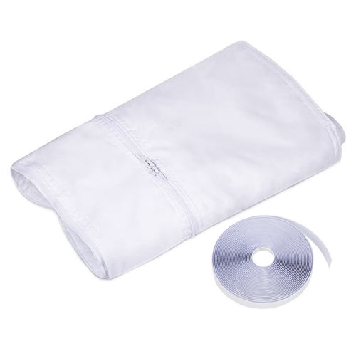 1 Piece Portable AC Window Seal Kit with Adjustable Zipper Hose Opening Removable Waterproof Sleeve Trim-to-fit Installation Suitable for Temporary Setups Rental Homes
