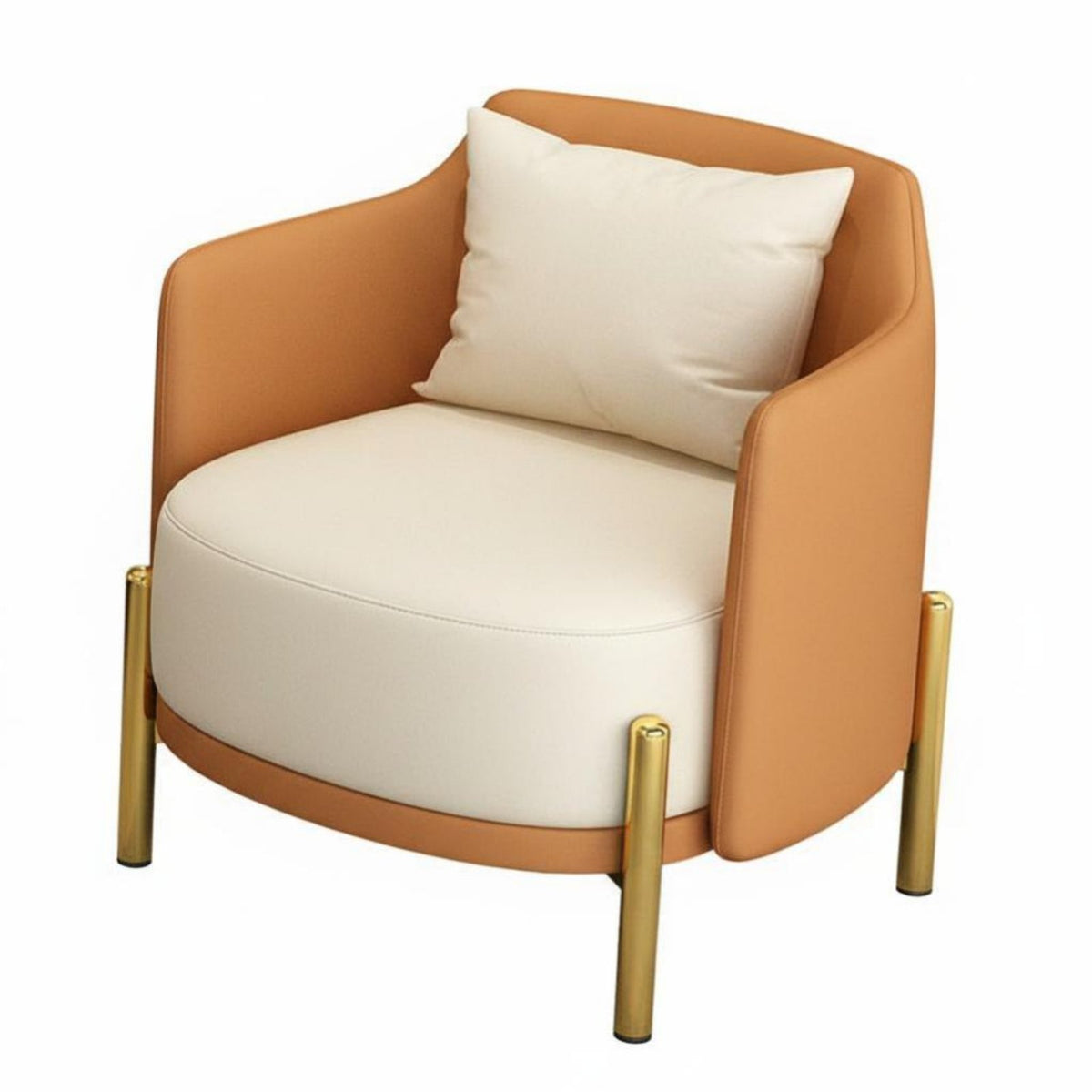 Curved Rear Club Chair Light Luxury Design Reception Sofa Comfortable Seating Sturdy Construction for Homeowners, Lobby, Bedroom
