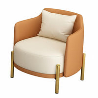 Curved Rear Club Chair Light Luxury Design Reception Sofa Comfortable Seating Sturdy Construction for Homeowners, Lobby, Bedroom