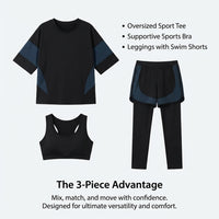 Swimsuits for Women with a Comfortable Padded Bra and Three Piece Design, Stylish Tankini Set for Plus Size Ladies