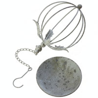 Bird Top Planter Wrought Iron Cage Style Planter Distressed Finish for Garden