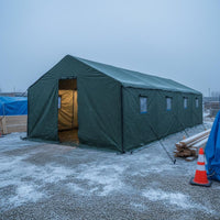 Heavy-Duty Canvas Tent Rainproof Construction Work Tent 3-Layer Thickened Material Emergency Relief Shelter