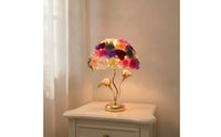 Decorative Bedside Lamp with Rose Shade Floral Lamp with Flower Shade Romantic Ambient for Bedroom, Living Room, Wedding