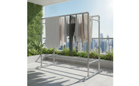 Heavy Duty Double-Bar Drying Rack Industrial Double Clothes Rack Metal Furniture Sturdy for Laundry Room, Balcony, Apartment