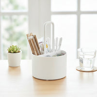 Countertop Utensil Organizer with Handle Easy to Clean Chopstick Container with Divider Long-Lasting Utensil Holder with Compartments Multi-Purpose for Dining Table