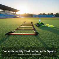 Portable with Carry Bag Agility Ladder Sturdy Soccer Training Ladder Flexible Sports Equipment Tangle-Clear Design for Athletes, Kids, Gym, Outdoor