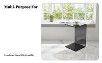 C-Shaped Side Table Transparent Look C-Shaped Table Multi-Purpose for Bay Window