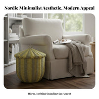 Round Lidded Container Nordic and elegance Household Storage Woven Design for Families