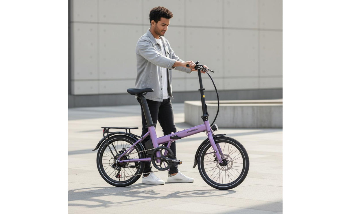 20 Inch Folding Power-Assisted Bike Long Range Folding Electric Bike Portable Transport Vehicle for Commuting, Travel
