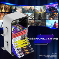 Ipega KP06 Multi-Function Disc Rack for Game Discs, White/Black, ABS, Portable