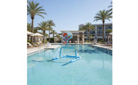 Buoyant Basketball Hoop and Soccer Goal Material Pool Basketball Soccer Game Puncture-Resistant Inflatable Pool Game Set for Kids, Backyard