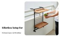 Space Saving 2-Tier Balcony Railing Shelf Heavy Duty Balcony Guardrail Plant Holder Easy Assembly Adjustable Hanging Flower Pot Rack Rust Resistant for Apartment Dwellers, Patio, Deck