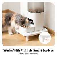 White Elevated Pet Bowl Stand Elevated Pet Feeder Stand Smooth Finish