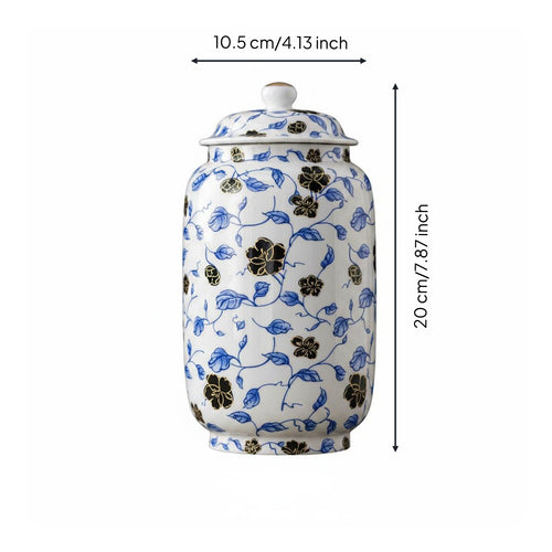 Sealed Tea Jar Reusable Ceramic Tea Container Smooth Surface Kitchen Storage