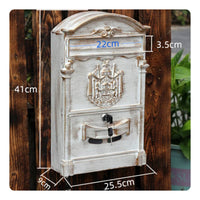 Lockable Wall Mailbox Weather Resistant Rainproof Post Box Secure Lock for Villa