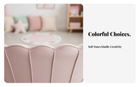 Shell Design Scallop rear Lounge Chair Princess aesthetic children's Furniture Cute Appearance Mini Sofa Soft Upholstery for Toddlers, Parents, storytime Corner, Kindergarten, Playroom, Nursery