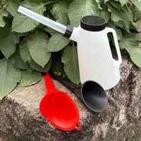 1.2升机油壶带刻度带漏斗加油小油壶带盖黑盖黑圈长嘴机油壶