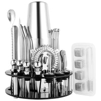 35-Piece Cocktail Bar Set with Shaker, Stainless Steel