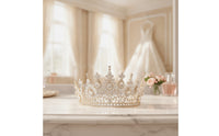 Sparkling Bridal Crown Jeweled Wedding Crown Symmetrical Bridal Tiara High-Profile for Weddings