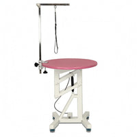 Round Pet Grooming Table Metal Base Petcare Equipment Polished Surface