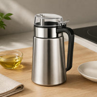 Stainless Steel Oil Pot Side Handle Flip-Top Oil Pot Easy to Clean for Cooking