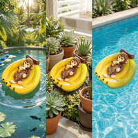 Monkey in Fruit Vessel statue Resin Monkey Sculpture Decorative Decor for Garden