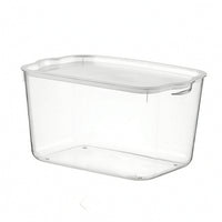 Storage Bin with Lid Transparent Plastic Box with Lid Lidded Organizer Box Slimline Transparent Storage Container Stackable